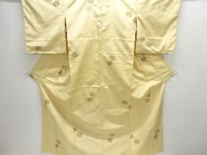 アンティーク　糸巻模様織り出し縦節紬着物